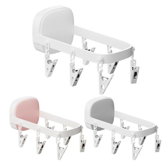 1 Set Storage Self-adhesive Long-lasting Hangable Balcony Windproof Hanger Drying Clip Hanger Drying Clip