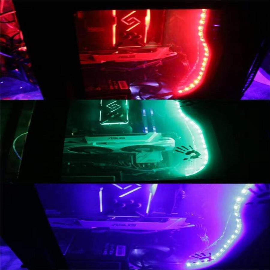 DC 5V USB SMD2835/3528 RGB 5M IP65 LED Strip Light Kit with 17-Keys RF Remote Controller TV Screen Backlight App Control