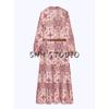 Spring New Women's Clothing Seaside Vacation Style Mid Length Long Length with Belt Print Midi Skirt Dress 2298061
