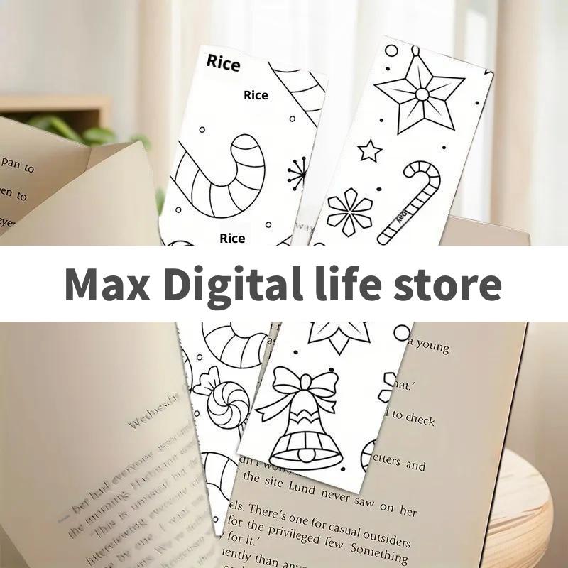 32Pcs Christmas Cartoon Bookmarks Minimalist DIY Line Filling Blank Bookmark Decorative Page Markers Gift For Book Lover