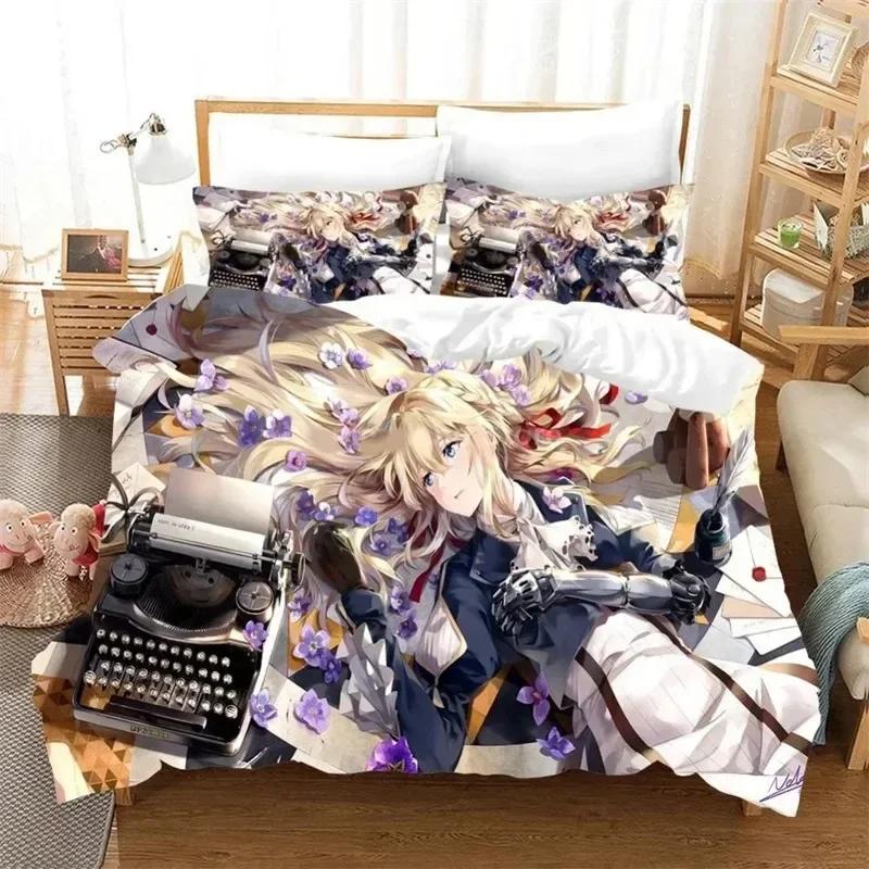Anime Violet Evergarden 3D NEW Duvet Cover Pillowcase Bedding Set Adult Boy Girl Bedroom Decoration Children Single Double Large