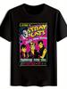 Black "Stray Cats" Graphic T-shirt - Vintage Rock Band Design