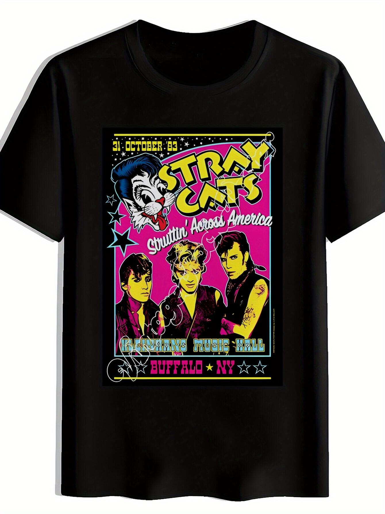 

Black Stray Cats Graphic T-shirt - Vintage Rock Band Design XL