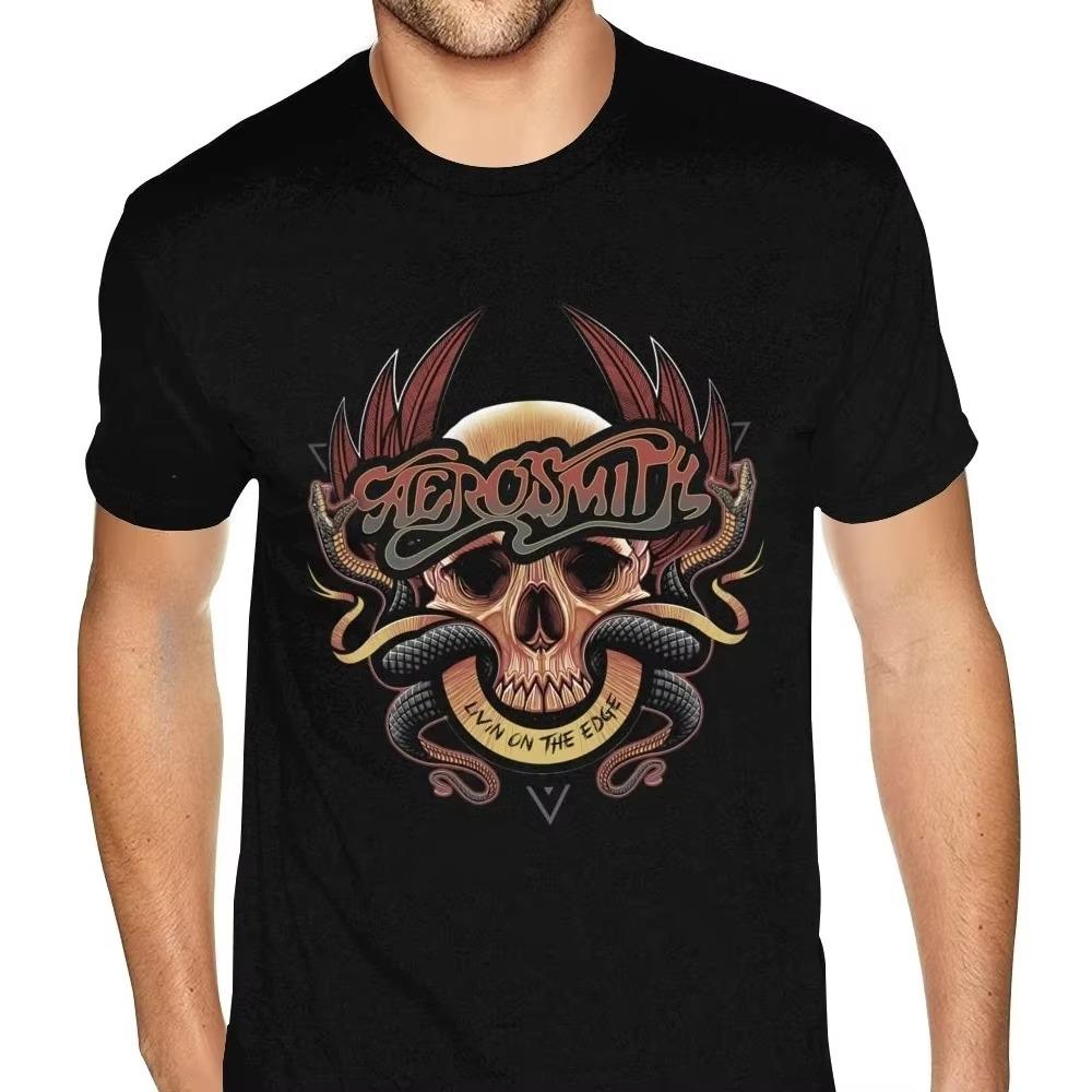 Punk Rock  Men Summer T-Shirt  Unique Vintage Tee Shirt  Roll Music Aerosmith S Tshirt For
