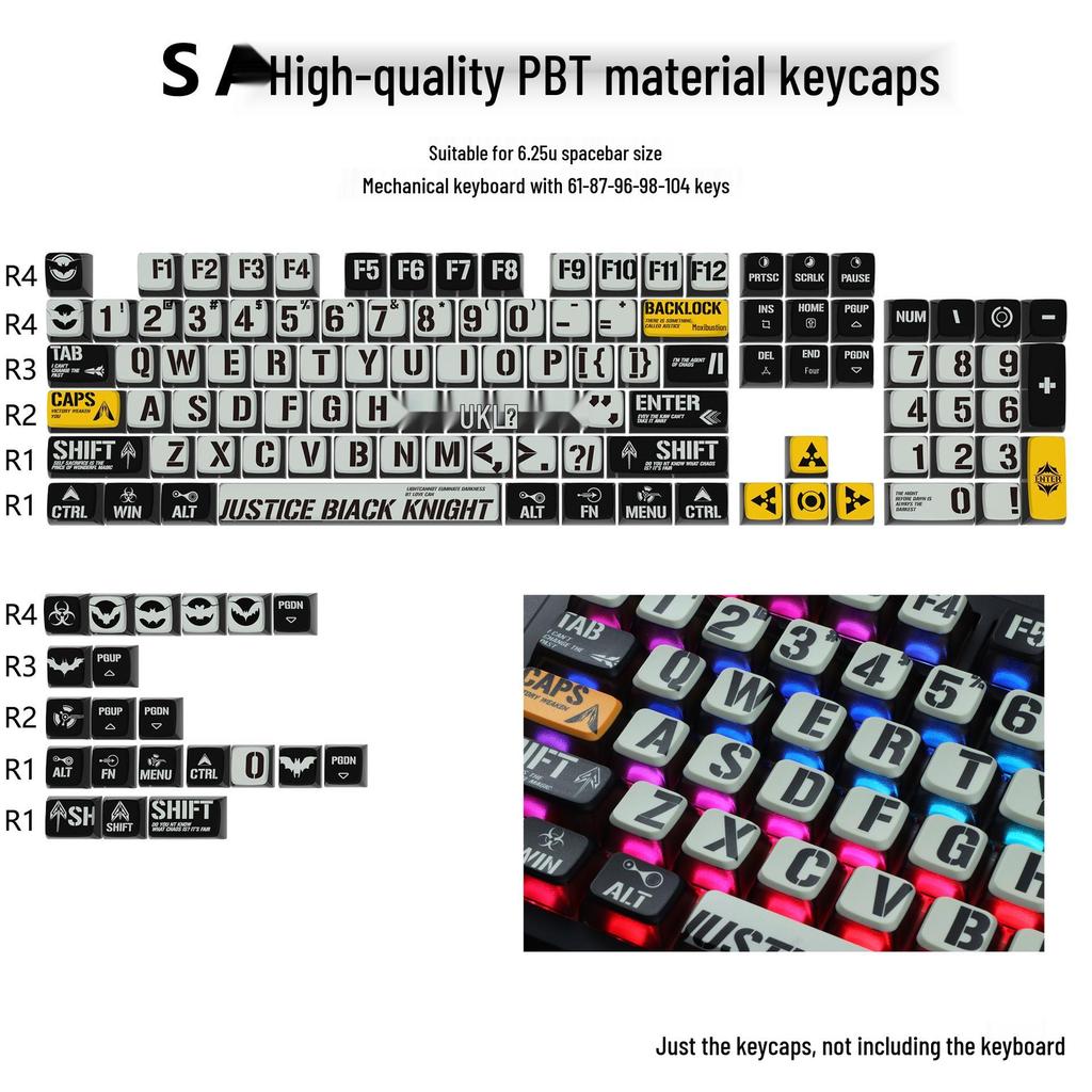 Four-Sided Translucent Color Keycaps for Customized Mechanical Keyboard