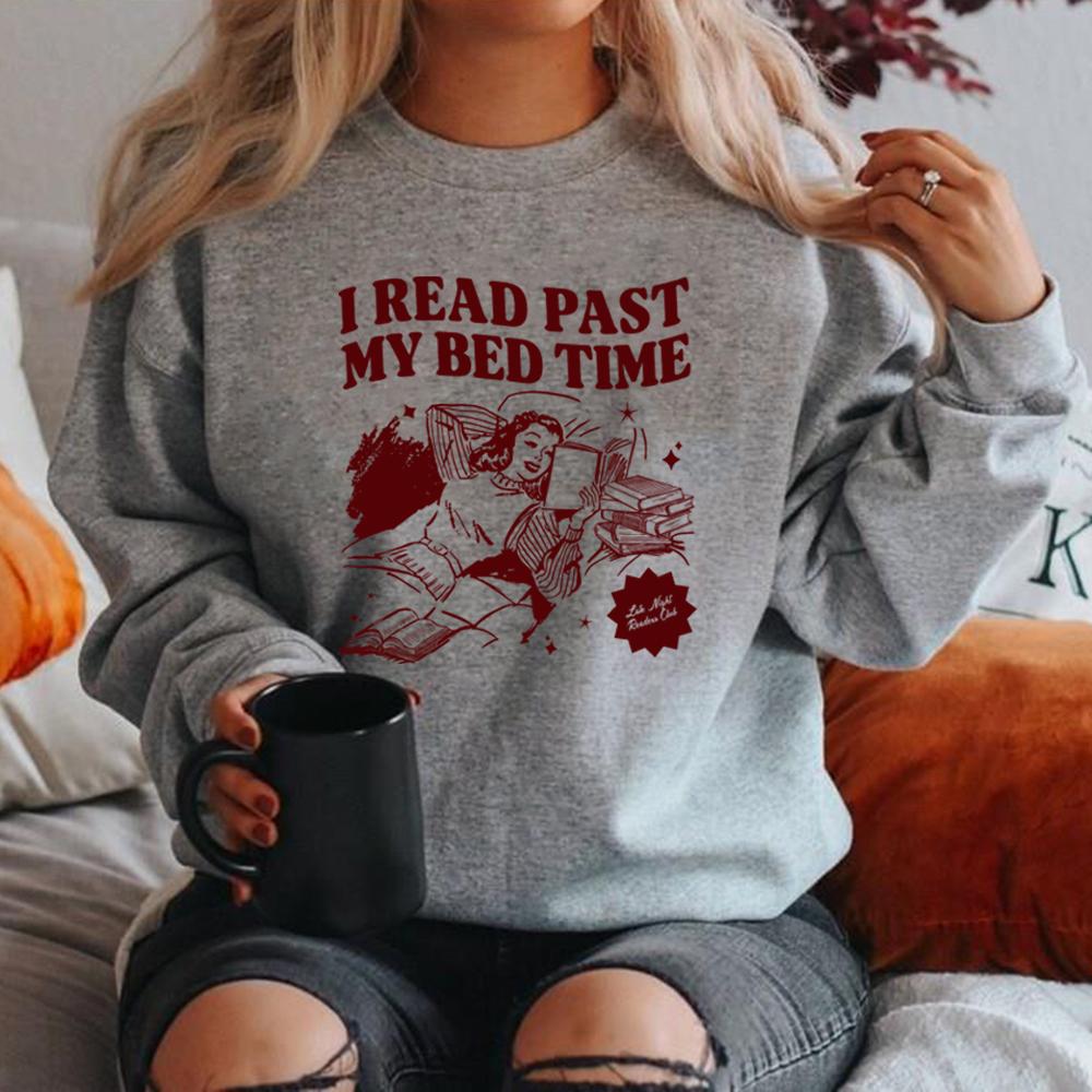 Mikina Knižní klub Pozdní noční čtenář Svetr Knižní klub Dámská mikina Dlouhý rukáv Ležérní Pulovr Kulatý výstřih Mikina s kapucí pro milovníka knih