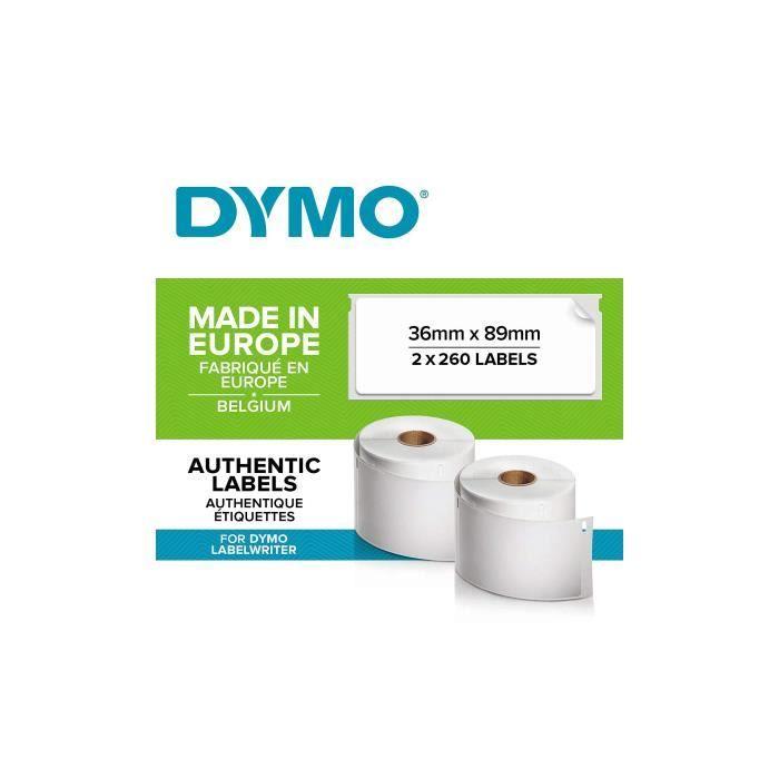 DYMO LabelWriter Box of 2 Rolls of 260 Large Format Address Labels 36mm X 89mm (Post Office Format)