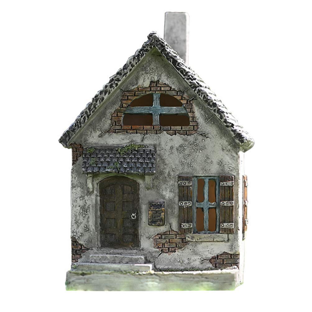

YARNOW Миниатюрный сказочный домик из смолы, миниатюрный домик для сказочного сада, микроландшафт, миниатюрный маленький домик для DIY бонсай, террариума, поделок, настольная ретро-модель дома