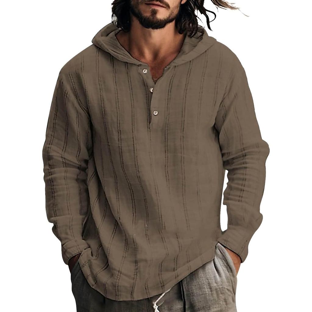 Hoodies Für Herren, Leicht, Langärmelig, Leinenhemden Mit Kapuze, Einfarbig, Pullover, Lässiger Kordelzug, Modisch,