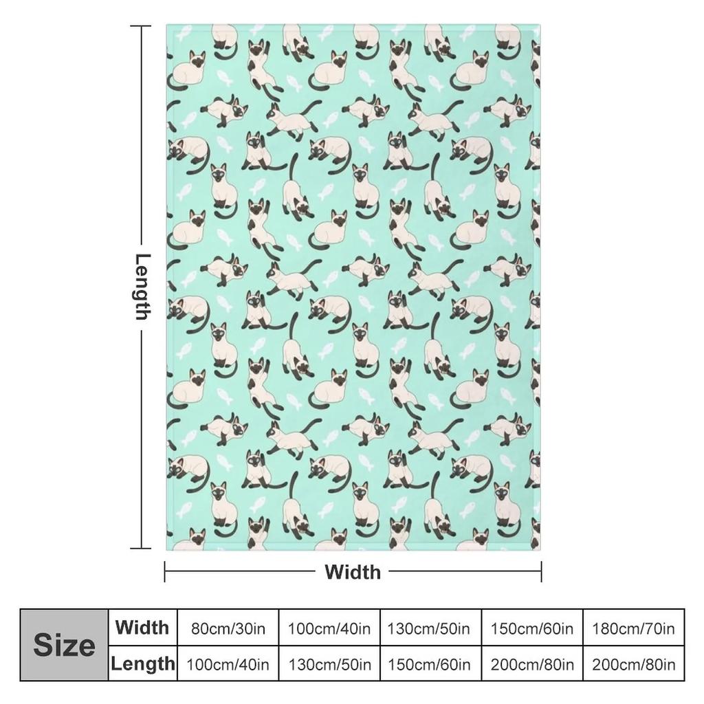 Siamese Cats Throw Blanket Plaid Dorm Room