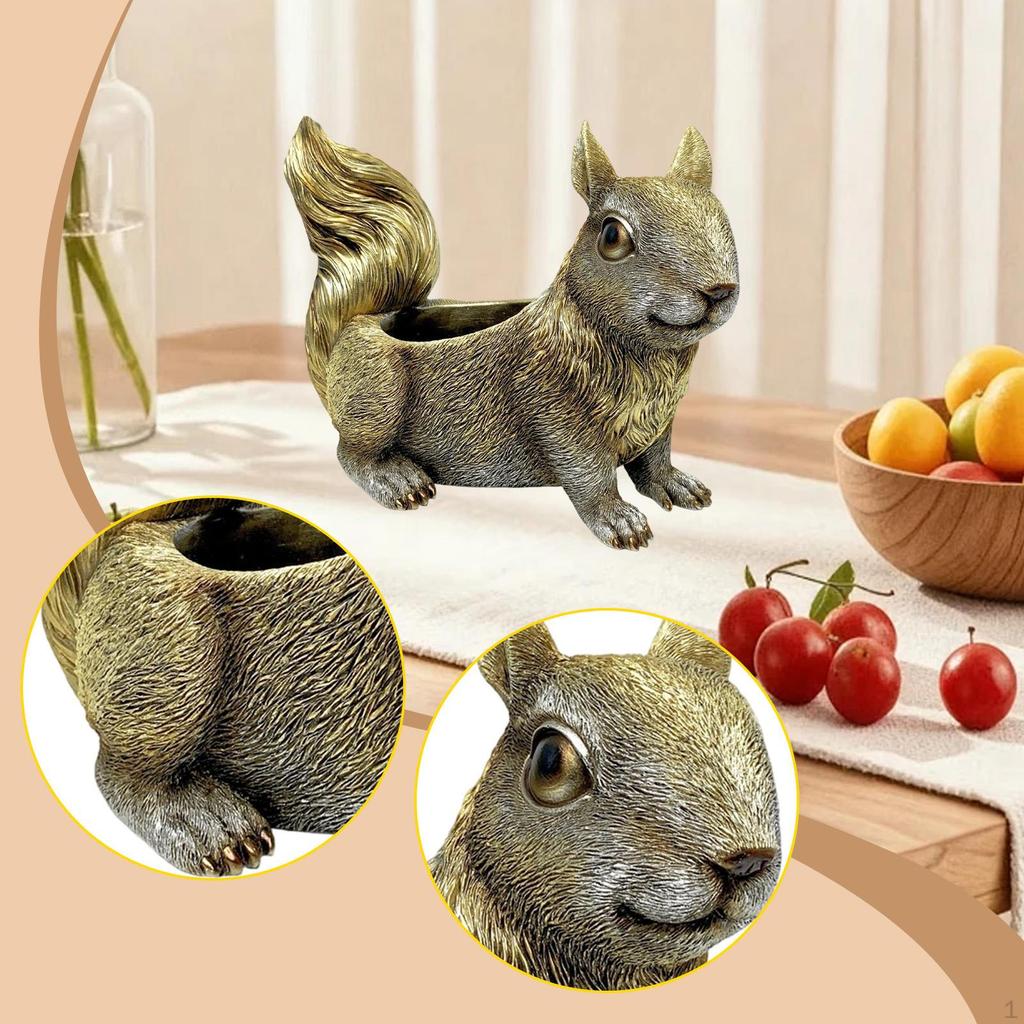 Decorative Collectible Squirrel Statue, Storage Item, Animal Sculpture for Housewarming, Wardrobe,