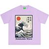 Japanese Style Hokkaido Wave Print T Shirt Unisex Unisex Vintage Tshirt Summer Shortsleeved Loose Casual Cotton Oversized Tshirts