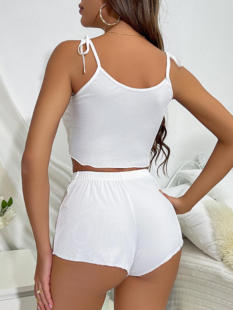 European and American style summer new women's clothing sports and leisure mesh lace suspender knitted underwear set