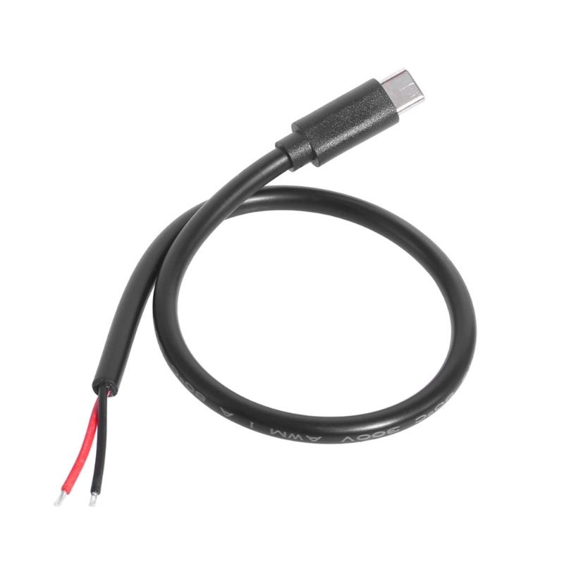 Universal Compatibility Type C Charging Cord Line Heavy Duty 2pin Adapter Wire 35W Power Supported 2Pin Open End