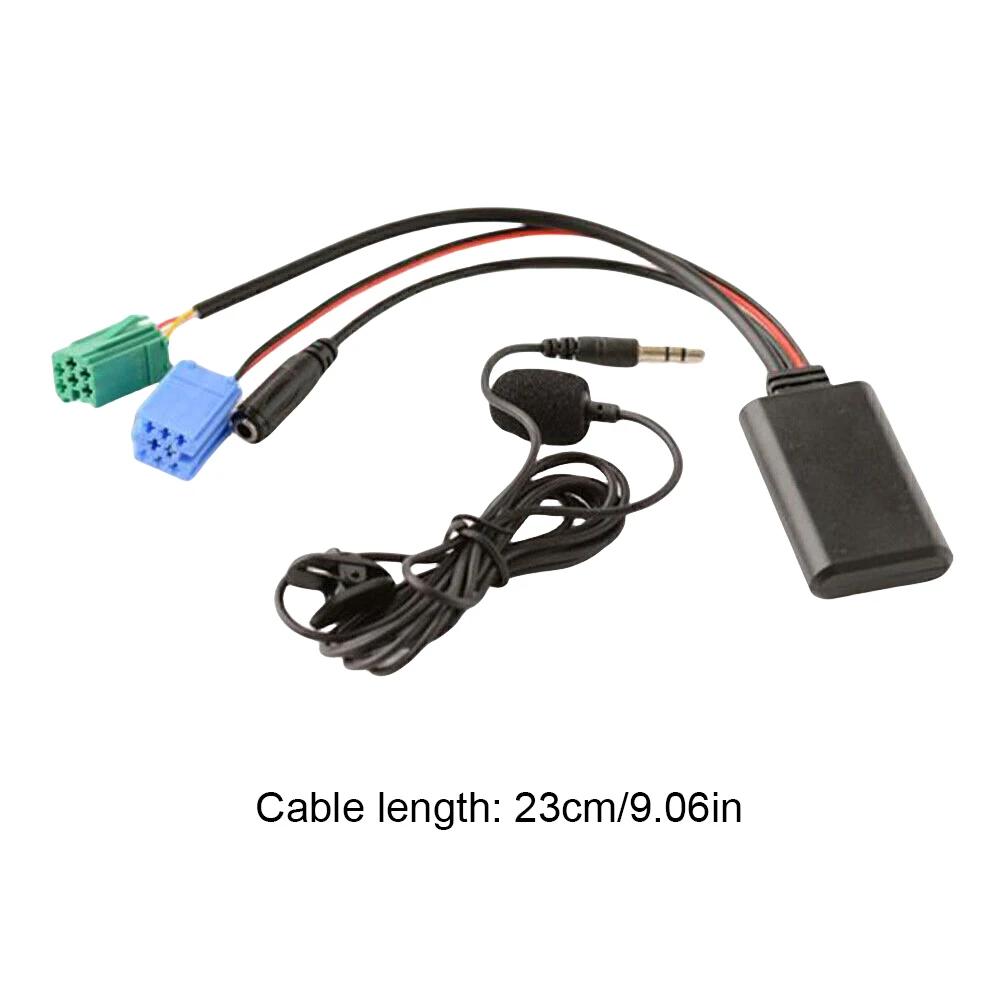 Audio MP3 Music Adapter for Renault Laguna AUX IN Car Bluetooth-Compatible Adapter Cable with MIC Radio Stereo AUX Cable Adapter
