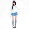 CUT OUT KNEE SOCKS MELANGE GREY