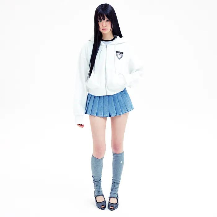 CUT OUT KNEE SOCKS MELANGE GREY