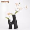 Zen Black Flower Pot Creative Ceramic Vase Dried Vine Simulated Ceramics Flower Insertion Home Dining Wedding Decor Ornament