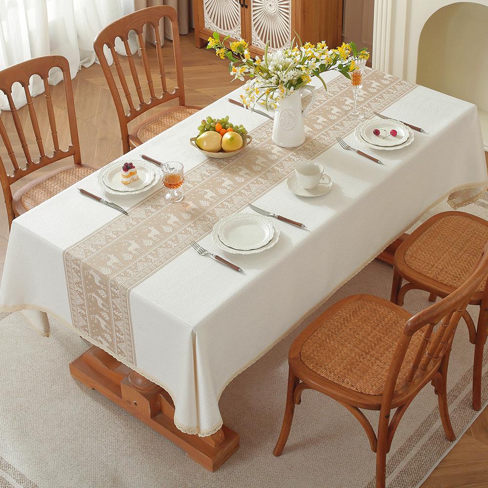 Explosive Thickened Imitation Cotton And Linen Dining Table Cloth Lace Household Square Wear-Resistant Manufacturer Spot