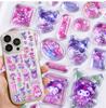 HOT Hellokitty Kuromi Melody Stickers Anime 3D Jelly Sticker Toys DIY Crystal Decorative Stickers Decorative Sticker Kids Toy