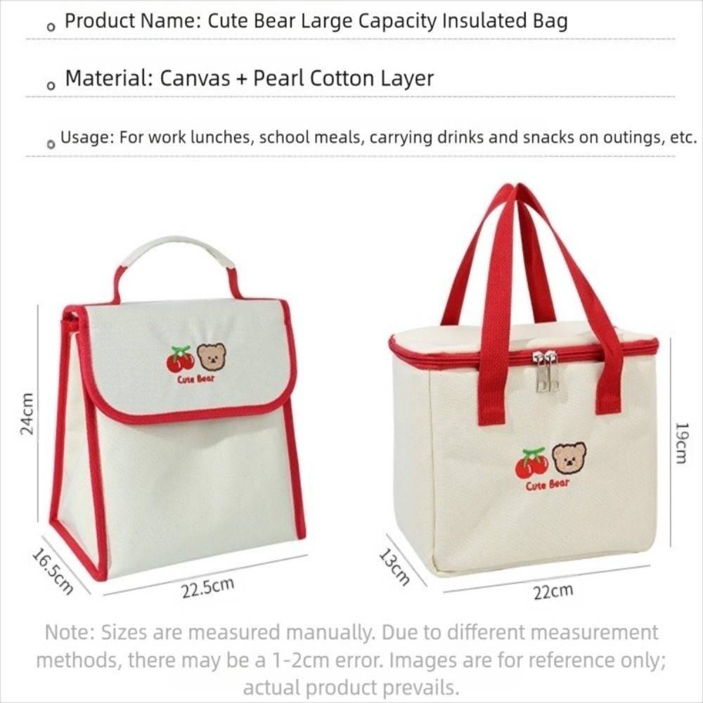 Thermische Lunchbox-Tasche mit großem Fassungsvermögen, verdickte Isolationsbeutel aus Aluminiumfolie, hochwertige Canvas-Bento-Tasche für Studenten