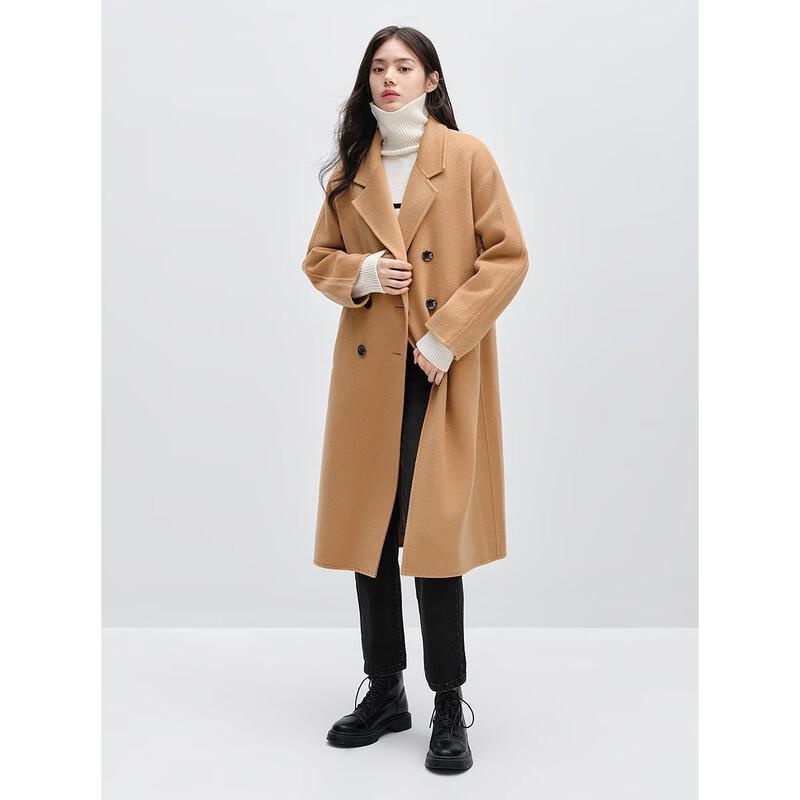 PEACEBIRD Women's Elegant Double-Faced Wool Blend Coat