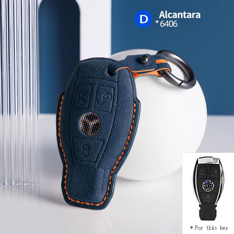 New suede car key case cover protector shell For Mercedes Benz A B C E Class GLS GLA GLK GLC CLS CLA AMG W204 W205 W212 W463