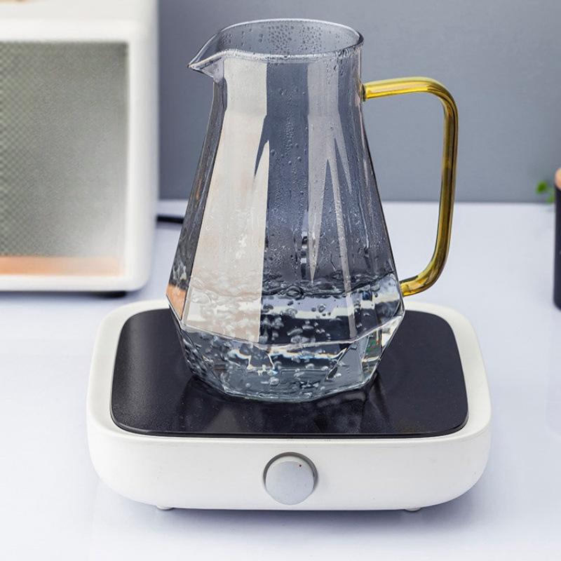 High Borosilicate Glass Diamond Cold Water Kettle Large Capacity Heat-resistant Glass Cool White Water Kettle Stainless Steel Lid Juice Kettle