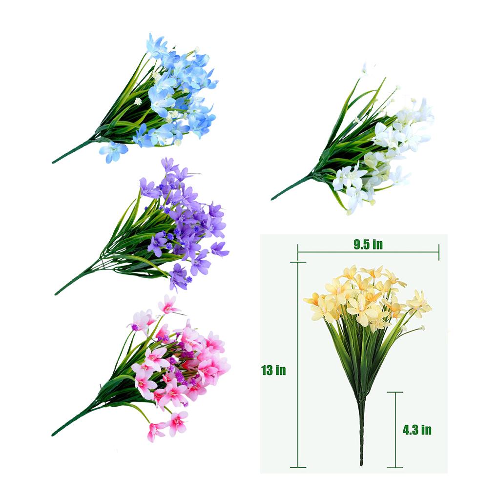 Artificial Flower Multi-Head Fake Flowers Bouquet Home Decoration Resistant Party Garden Living Room Bedroom Holiday
