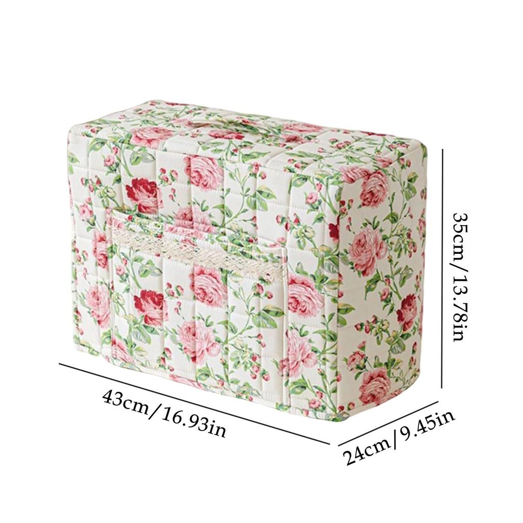 Nähmaschinenabdeckungen Blumenmuster Staubbeutel mit Griff und Tasche Schutzhülle für Nähmaschinen für Reisen Waschküche Heimwerken