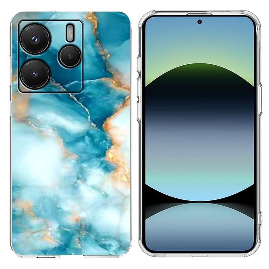 For Xiaomi Redmi Note 14 4G (164.84mm) Case Marble Pattern Printing Soft TPU Phone Cover