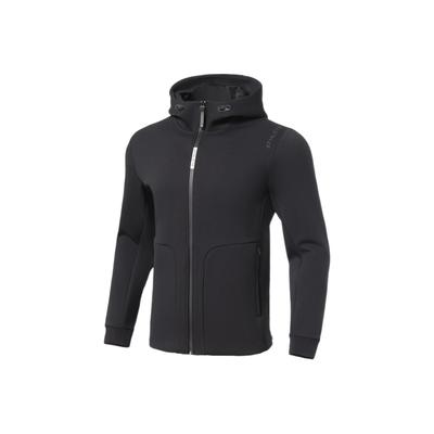 Li-Ning Fitness Series Letter Print 3D Cut Zip Hoodie Long Sleeve Sweatshirt Men Tops Black AWDS093-1