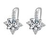 Eight-Pointed Star Moissanite Stud Earrings In S925 Sterling Silver - Women’s Mori Style Ear Jewelry