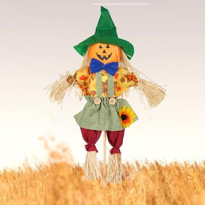 Kleine Herbsternte Vogelscheuche Thanksgiving Vogelscheuche Rustikale Outdoor Vogelscheuche Halloween Deko für Garten Hof Rasen Veranda Schild