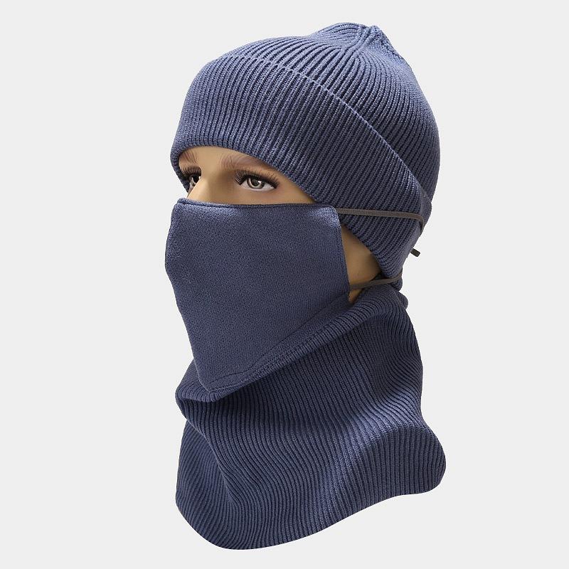 

Осенне-зимний комплект для защиты от холода: шапка, шарф, маска; мужская и женская вязаная велосипедная шапка-маска-шарф; цельный комплект