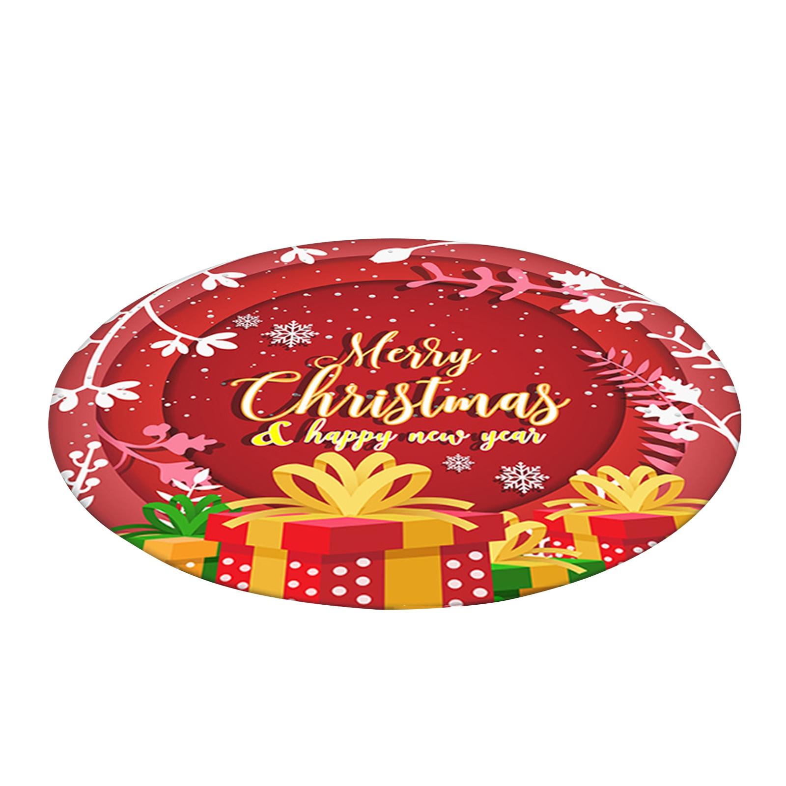 

Рождественский ковер, Счастливого Рождества, Домашний ковер, Круглый ковер, Домашнее праздничное украшение, Рождественский хрустальный бархатный ковер для гостиной One Size