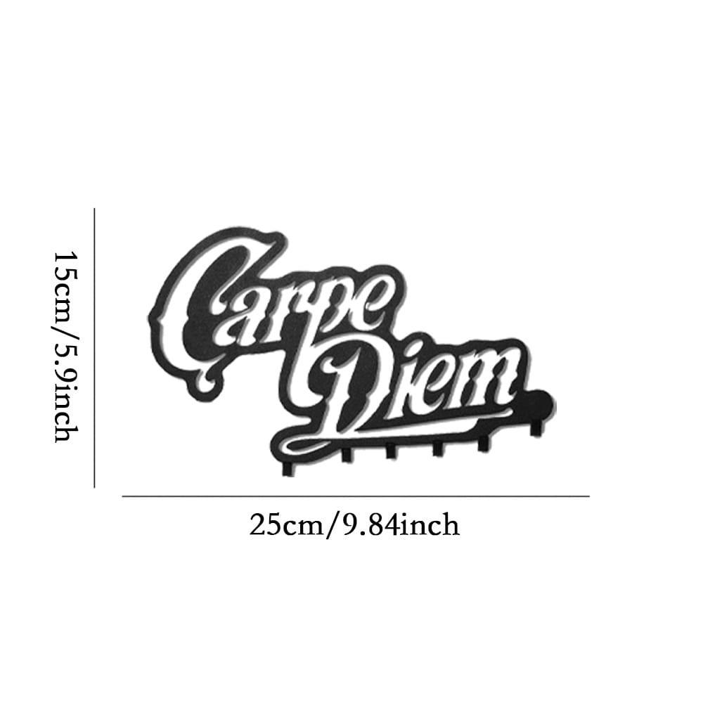 

Metal Wall Key Holder with Hook Carpe Diem for Entryway, Rustic Vintage Decor for Home, Kitchen, Garage, Door, Storage for Car Keys TY6533 разноцветный