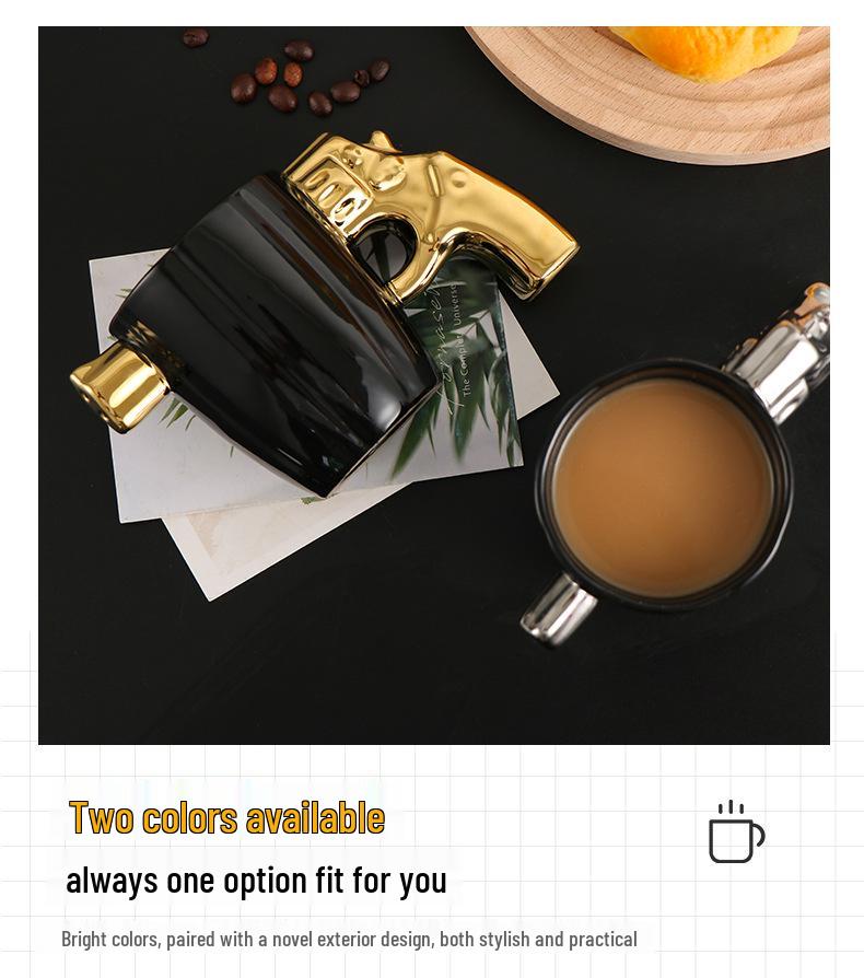 Stylish 3D Revolver-Shaped Ceramic Coffee Cup