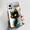 Casing For Motorola Edge 30 Ultra / Edge X Cover Aesthetic Fashion Cute Cat Astronaut Black Soft Silicone Shockproof TPU Case