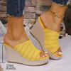 Fashion Wedges High Heels Women Sandals Slipper Mesh Breathable Summer Outside Wear Fashion Fish Mouth 10cm Super High Heeled Sandales