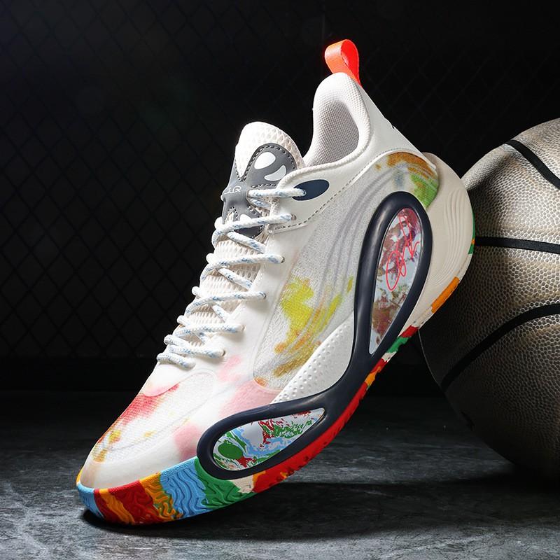 Mens Basketball Shoes Low Top With Full-Length Air Cushion Lightweight Durable Rubber Sole Outdoor Court Running