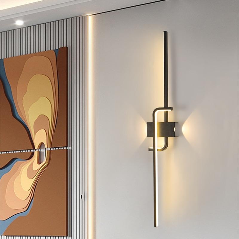 Modern Minimalist Creative Strip Led Wall Lamp Bedroom Bedside Wall Sconce Led Lights Living Room TV Sofa Background Wall Lamp