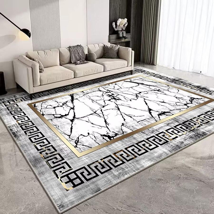 Europe Modern Style Marble Stripe Carpet Living Room Sofa Bedroom Study Entrance Door Rug Non-slip Luxury Home Home Decor Mat