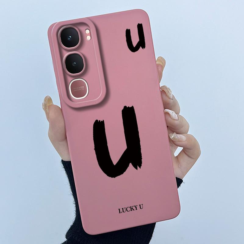 For Vivo Y21d Case Cover Lucky Initial Letter Silicone Soft Matte Phone Bumper for Vivo Y21d Y 21d VivoY21d 4G 5G 2025 Casing