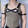 European & American Style Men's Black Cross-Chest Strap Armband Accessory