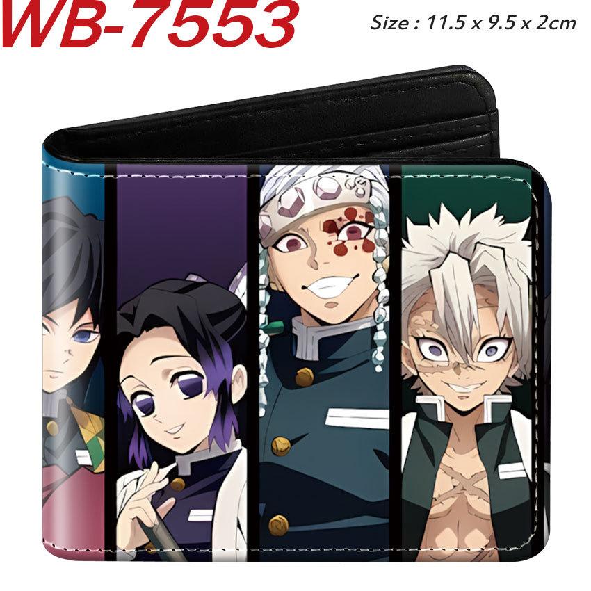 Demon Slayer Anime Gefaltete Leder Geldbörse Kurz Cartoon Kartenhalter für Männer Frauen 1 Stück
