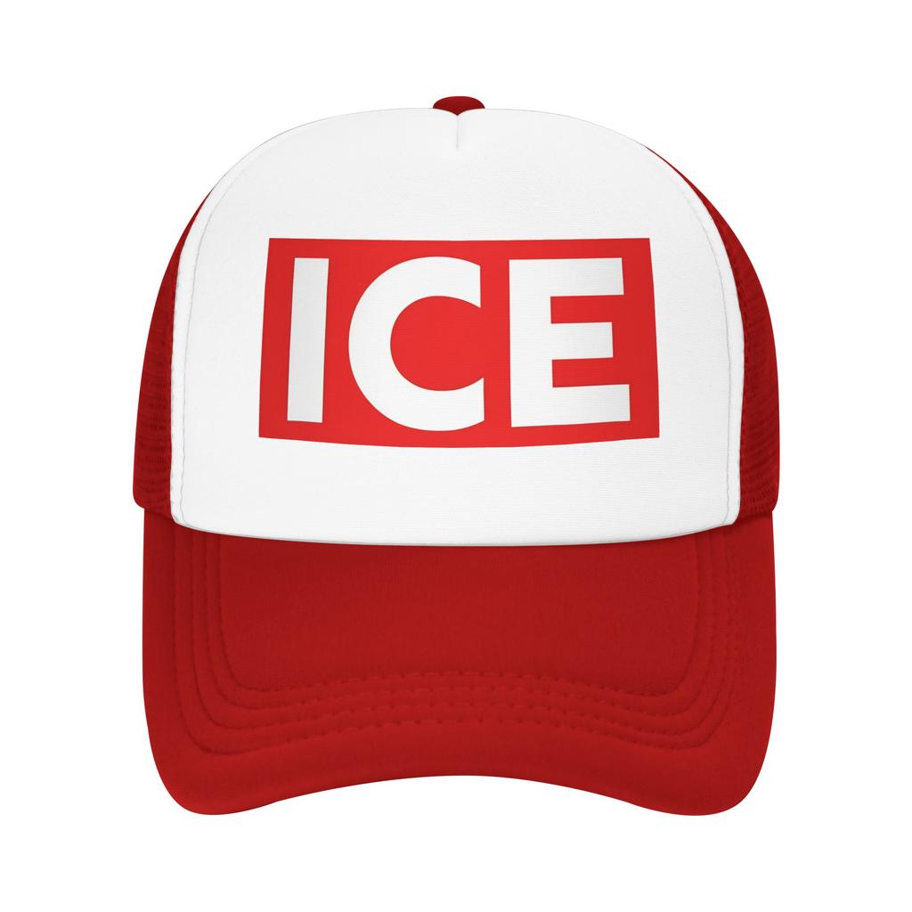 ICE Red Stop Sign Abolish ICE Protest Mesh Sun Hats Sport High Quality Baseball Caps Men Women Casual Design Trucker Hat