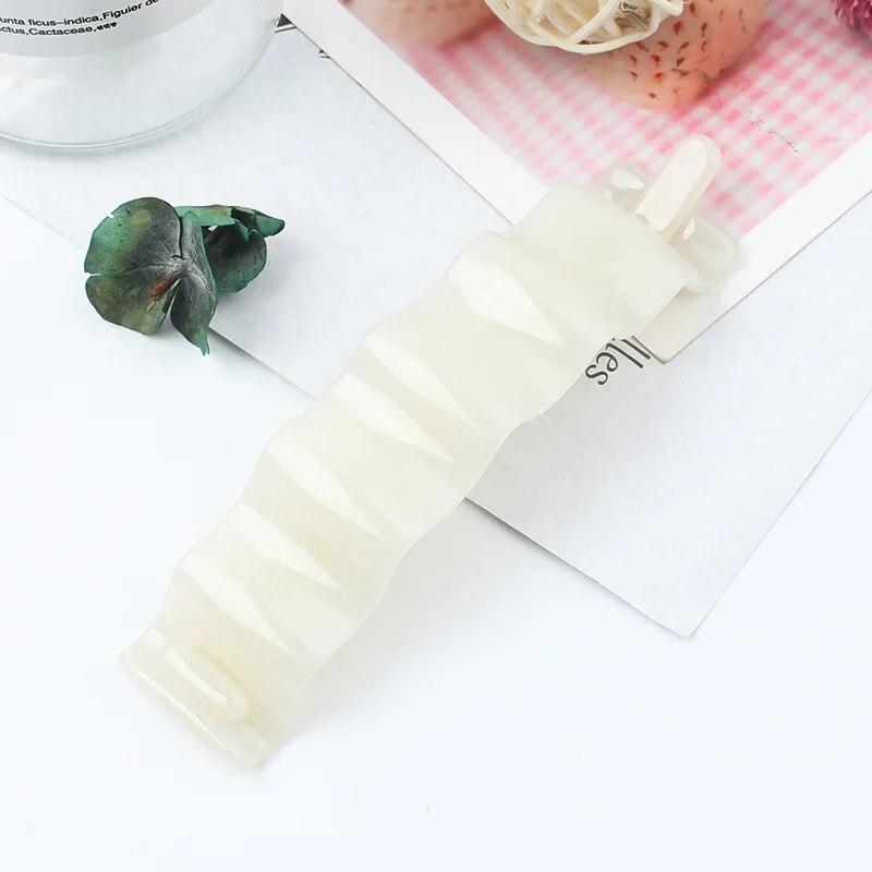 Frosted Ponytail Clip Jelly Color Hair Clip Women Acrylic Wave Banana Clip Hairpin Ponytail Twist Clip Style Headwear