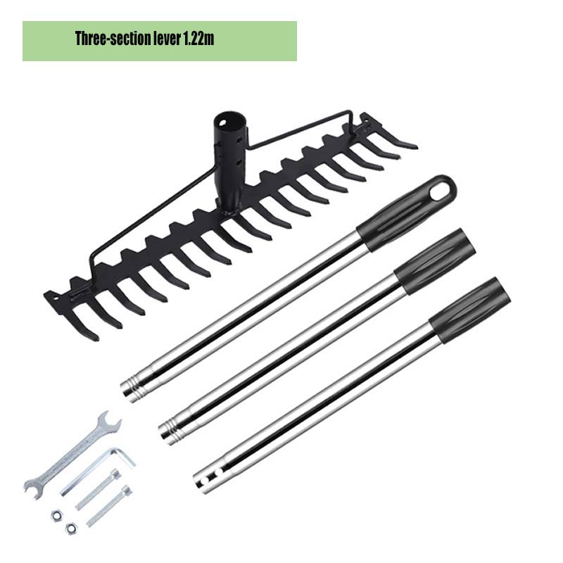 Multifunctional Tooth Rake - Garden Cleaning Rake - Tills Soil And Rakes Grass 17 - Toothed Rake Garden Maintenance Tool