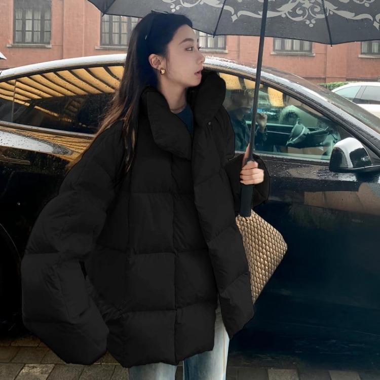 Winter Warm Standup Neck Jacket Women Loose Short Small Design Thickened Cotton Fashion Clothes